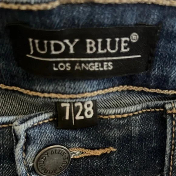 Women's Distressed Jeans - Blue - Picture 4 of 5